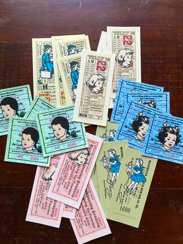 'Vintage Milk Caps' 'Little Traveller' Little Retro Stickers (24 Pc/24個)  '小さな旅行者'ステッカー レッテル 貼り紙 from at Mic Moc