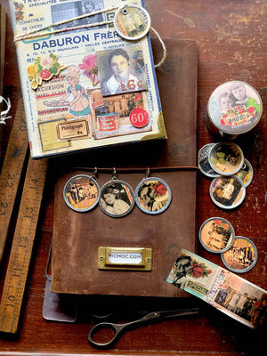 Vintage Photos Charms Using 'Faded Photos' Washi Tape