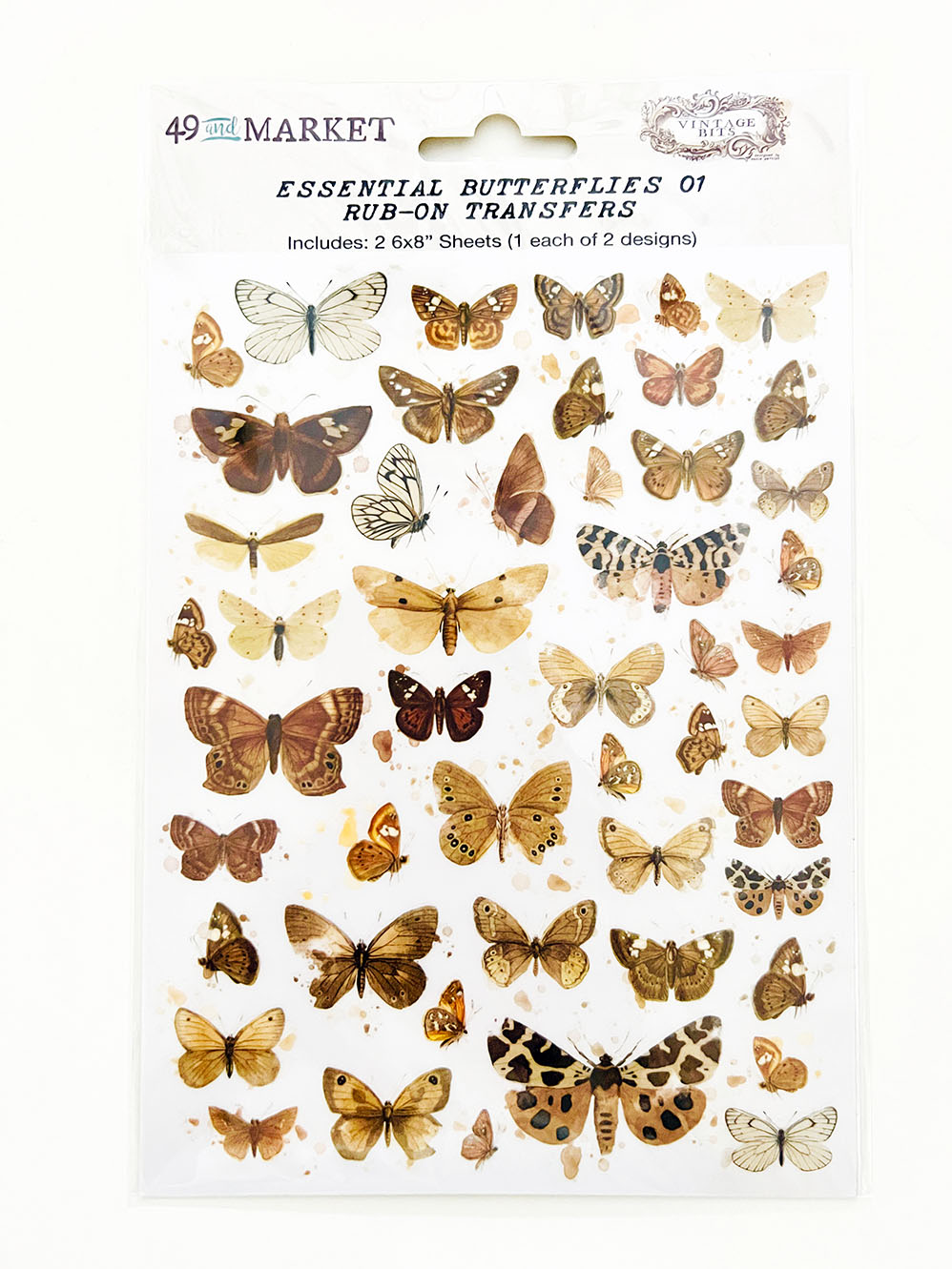 The Essential Rub-Ons 6"X8" - Butterflies 01 (2 Pk) 49 & Market - from micmoc.com at Mic Moc