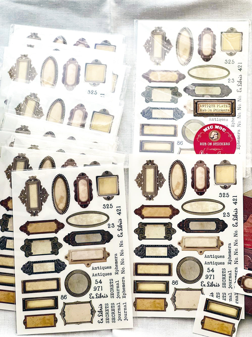 Rub On Stickers 'Antique Plates' - from micmoc.com at Mic Moc