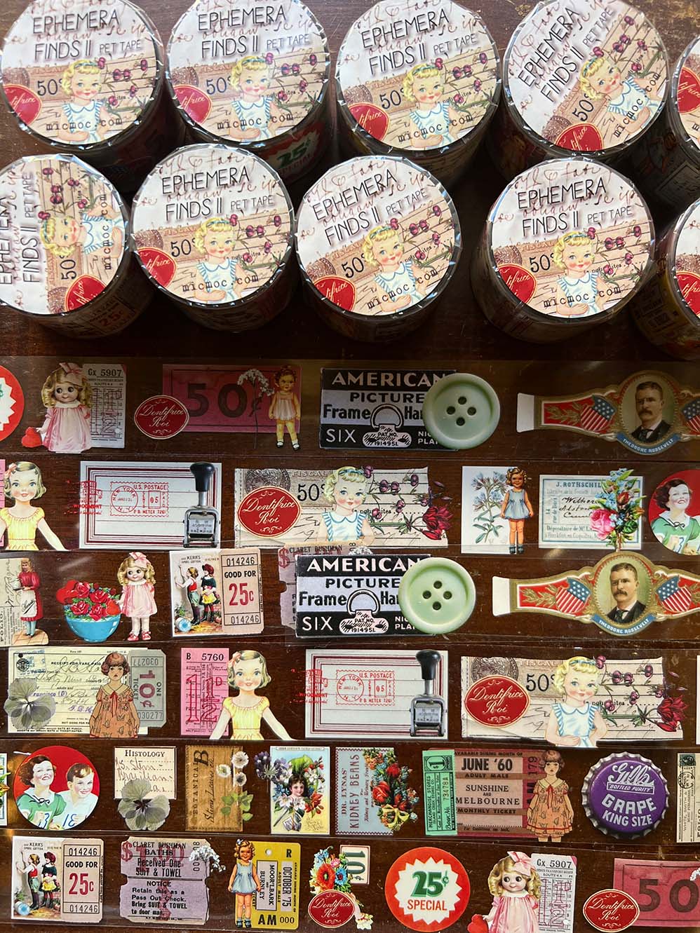 PET Clear Washi Tape 30MM - 'Ephemera Finds II' BONUS Edition (ビンテージ蒐集品 2) - Mic Moc