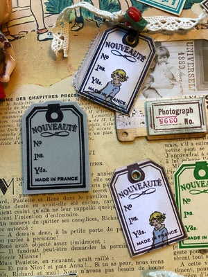 'French sewing card' Rubber Stamp by Mic Moc (縫い付け紙)