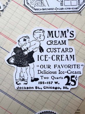 'Mum's Custard Ice-Cream' Rubber Stamp by Mic Moc from micmoc.com