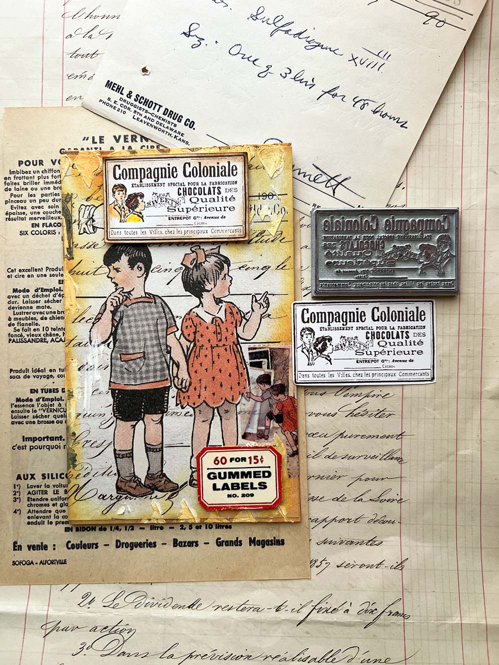 'Superior Vintage Chocolate Label' Rubber Stamp by Mic Moc (高品質のチョコレート)