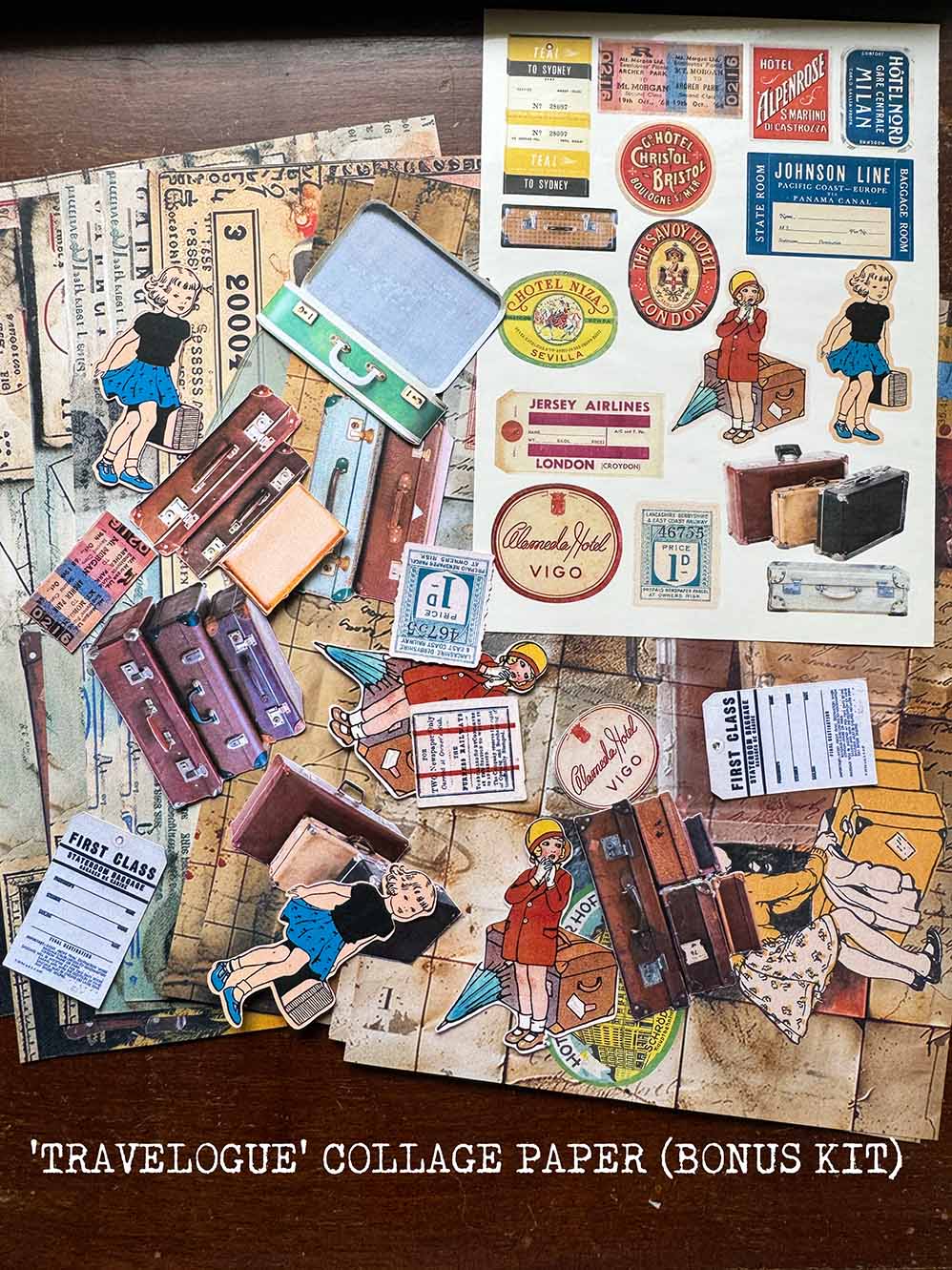 travelogue collage paper bonus kit from micmoc.com