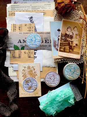 'Vintage French Toiletry Label' Rubber Stamp by Mic Moc (フランスのレーベル)