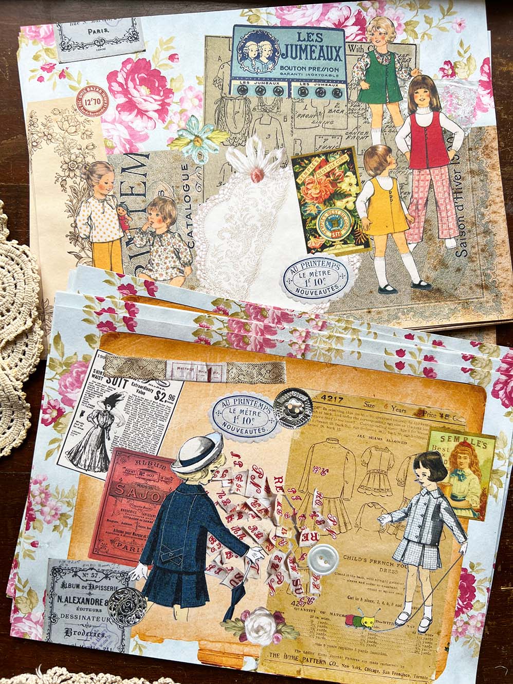 Collage Paper Kit CP012: 'Vintage Couture'(Bonus Pack) by micmoc.com 