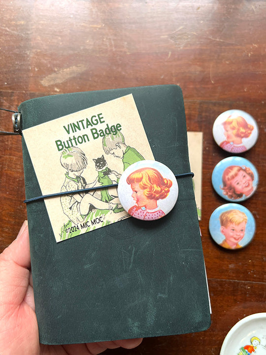 Button Badge 'Vintage Children' from micmoc.com 