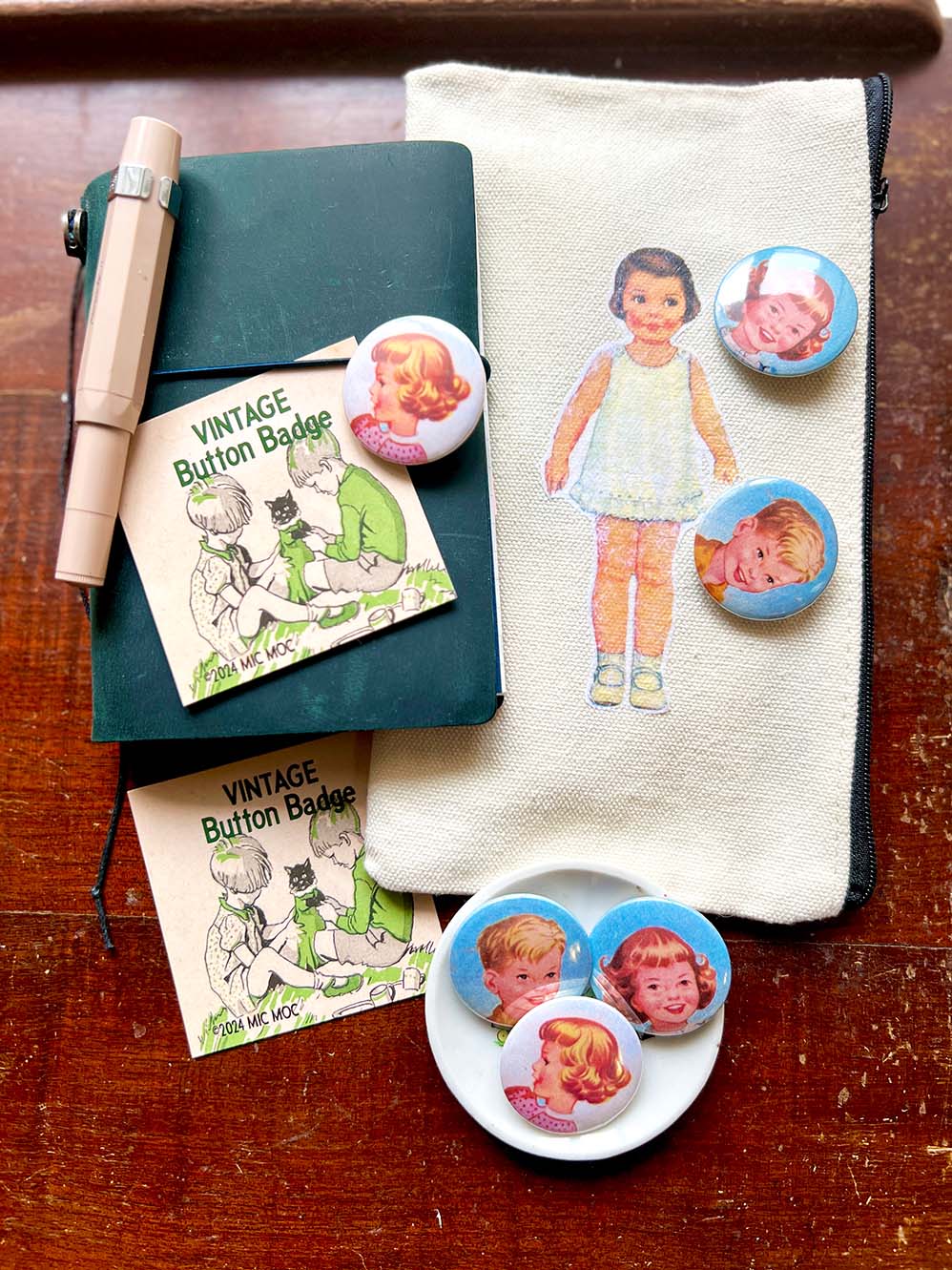 Button Badge 'Vintage Children'