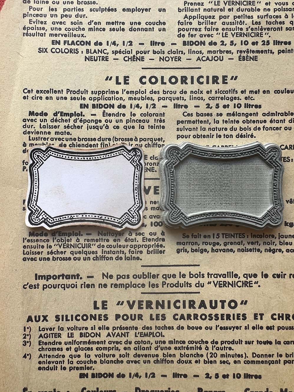 'Vintage Blanc Frame' Rubber Stamp by Mic Moc from micmoc.com アンティークのフランス製額縁