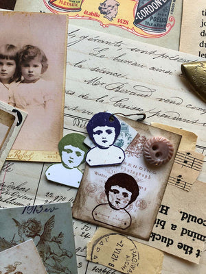 'Antique China Doll' Rubber Stamp by Mic Moc (磁器人形) from micmoc.com 