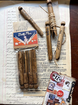 Dolly Pins (vintage clothes pegs replicas) 4 Pk/4個