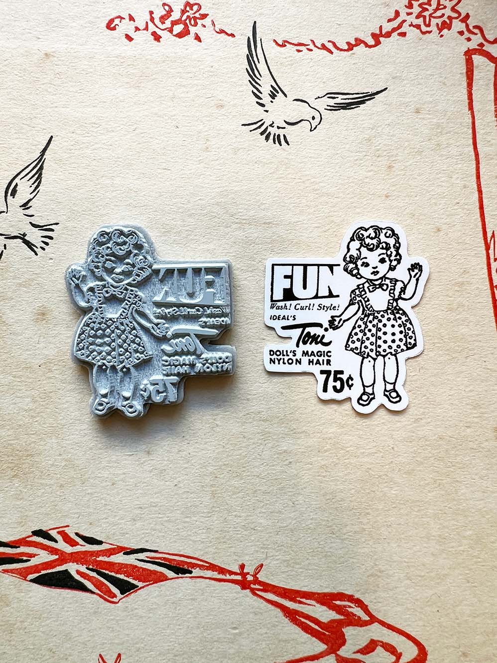 'Fun Magic Hair Doll' Cling Rubber Stamp by Mic Moc from micmoc.com