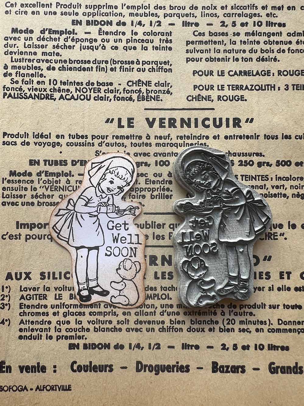 'Get Well Soon' Rubber Stamp by Mic Moc (迅速な回復) from micmoc.com