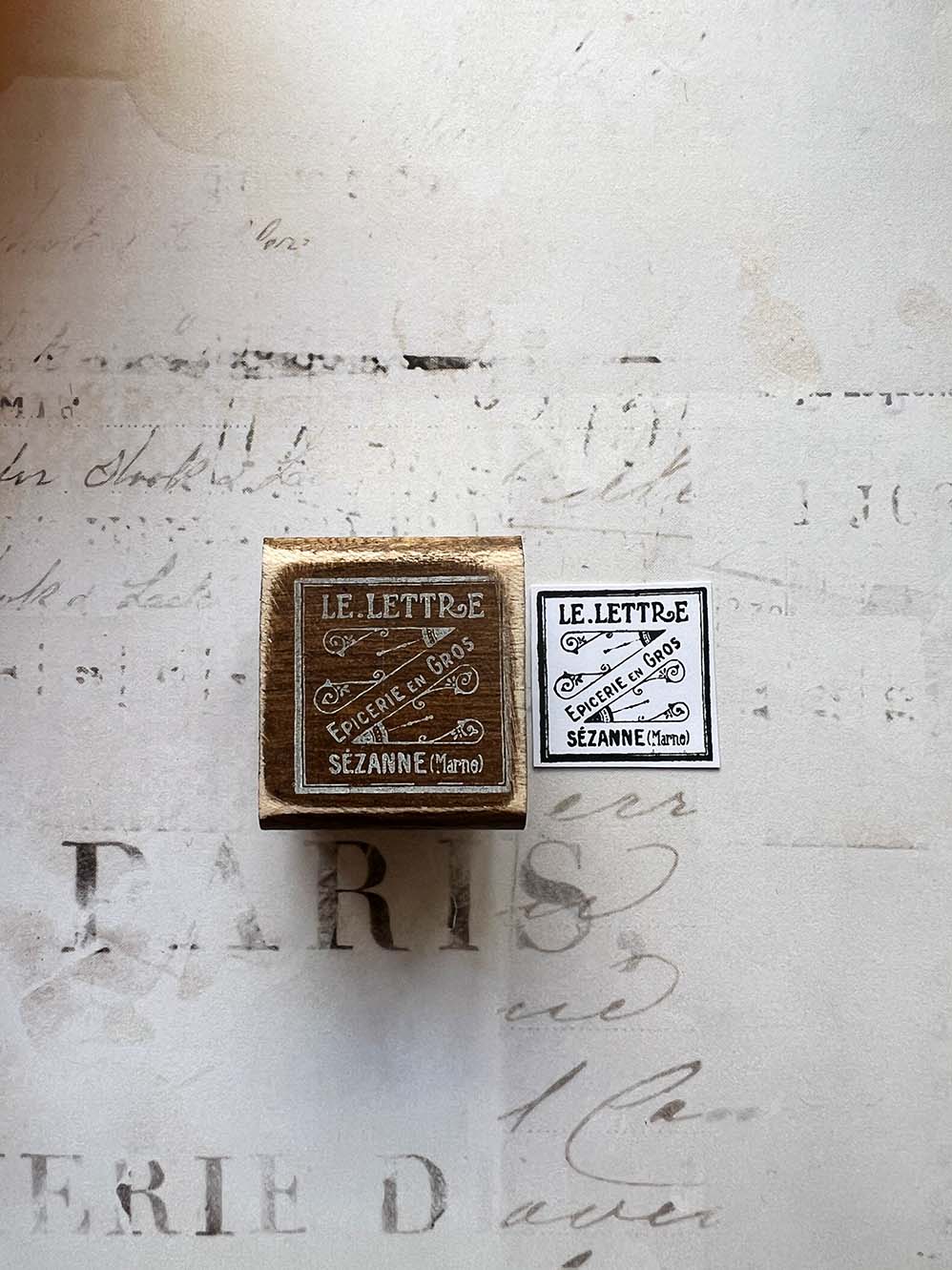 'Le Lettre' Wood Rubber Stamp by Mic Moc from micmoc.com