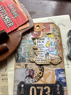 'Little Provisions Store' Rubber Stamp by Mic Moc (小規模食料品店) from micmoc.com featuring vintage girl bathing doll