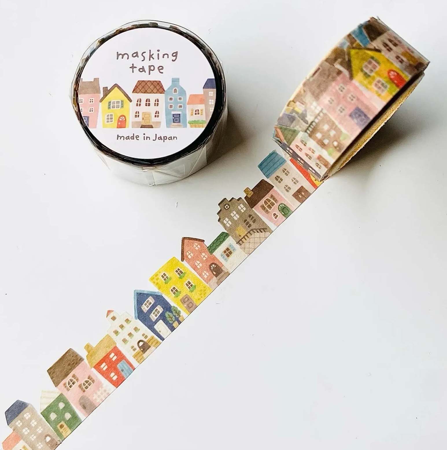 Mind Wave Washi Tape - Row Of Houses (die cut edges)