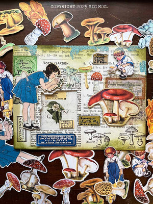 Junk Journal Paper Kit: 'Mushroom Field Notes' from micmoc.com