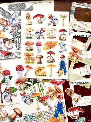 Junk Journal Paper Kit: 'Mushroom Field Notes' from micmoc.com
