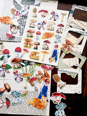 Junk Journal Paper Kit: 'Mushroom Field Notes' from micmoc.com