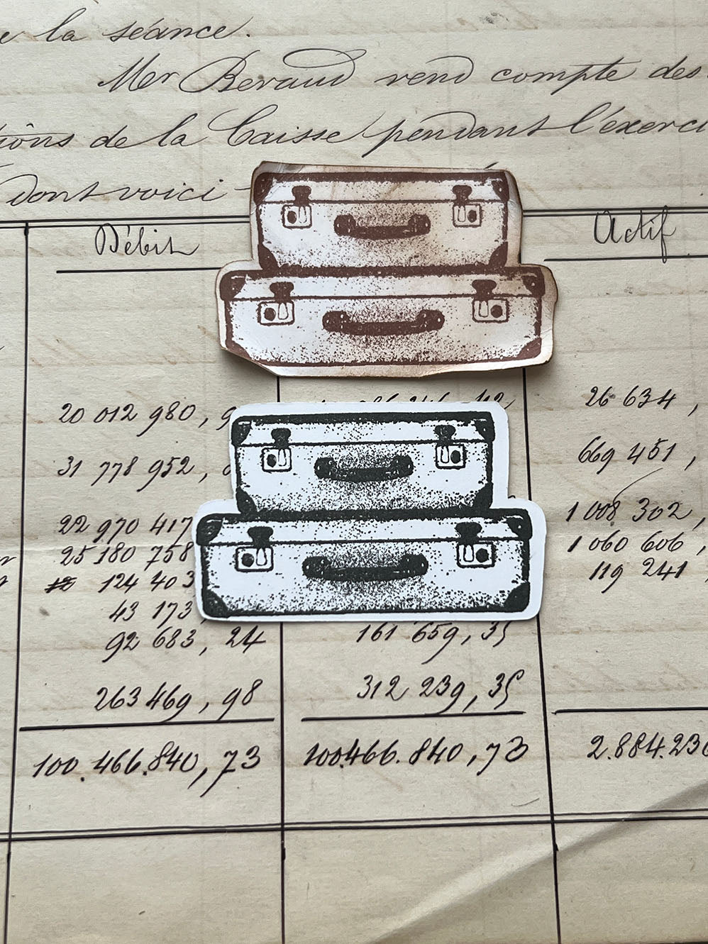 'Vintage Luggage' Cling Rubber Stamp by Mic Moc