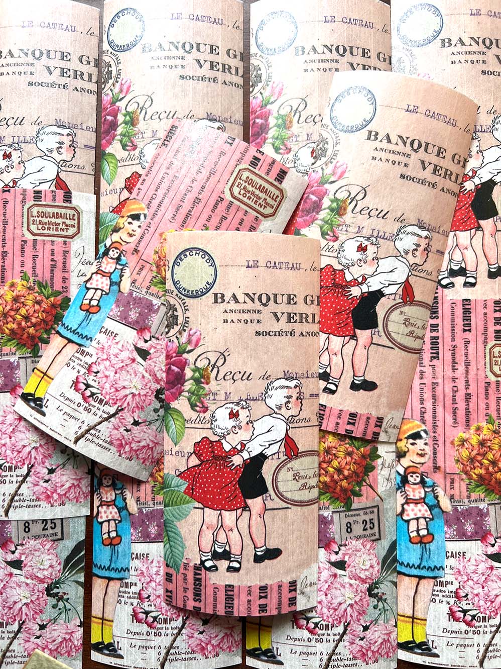 Gummed Collage Sheets - GCS 015 'Monde de Fleurs'