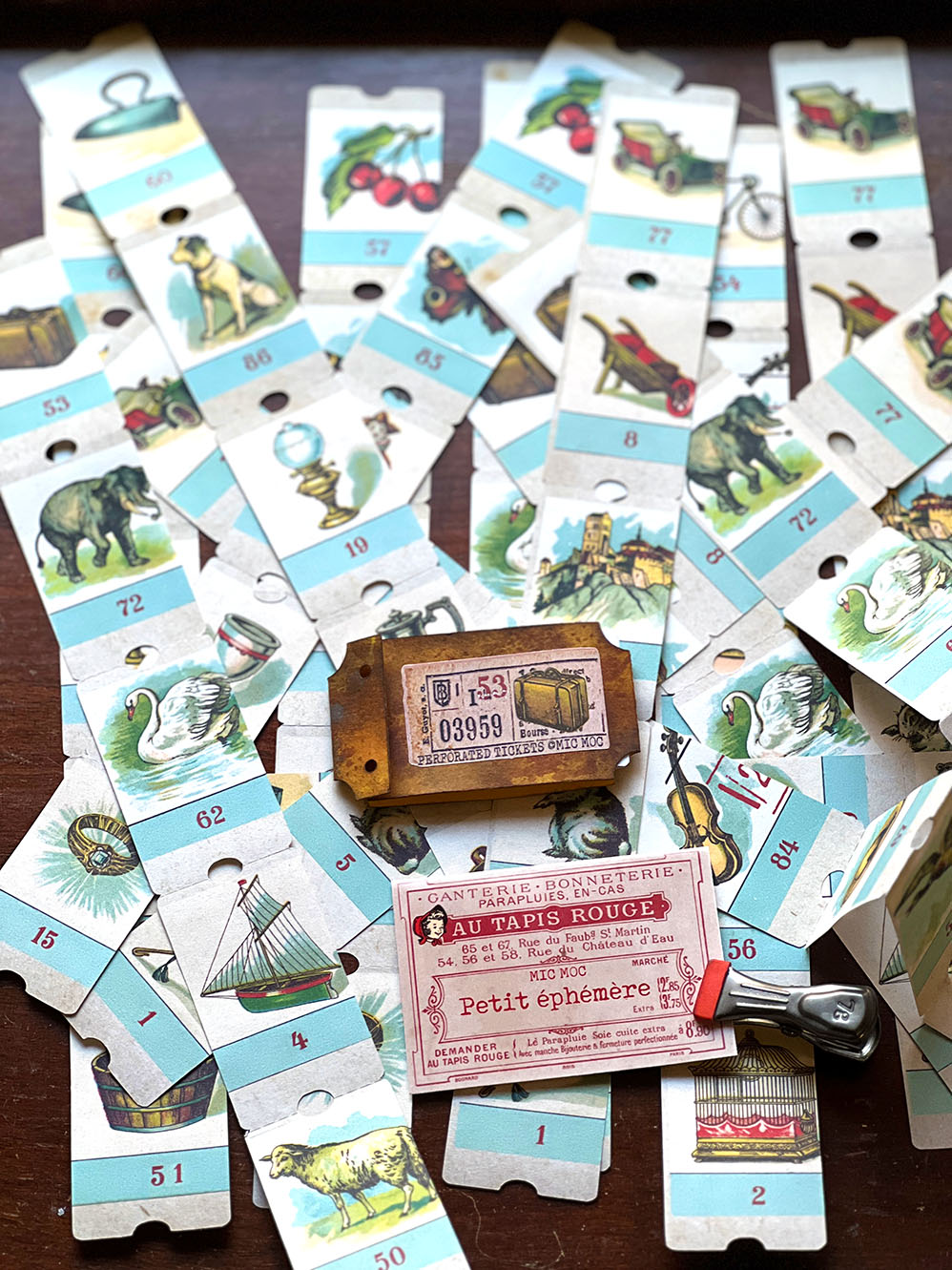 Vintage 'Picture Dictionary' Perforated Tickets (絵辞典穴あきチケット)