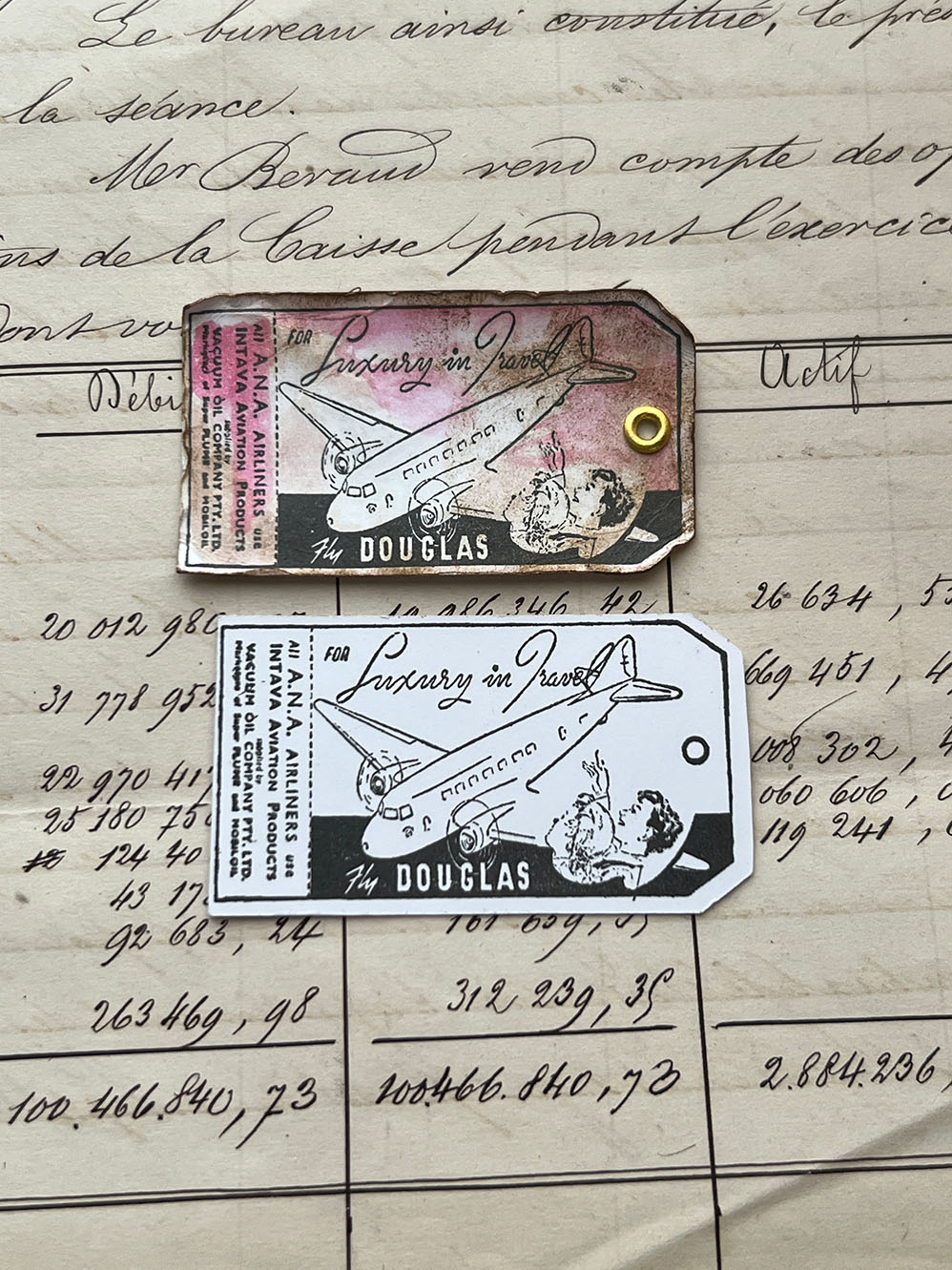 'Retro Travel Tag' Cling Rubber Stamp by Mic Moc from micmoc.com