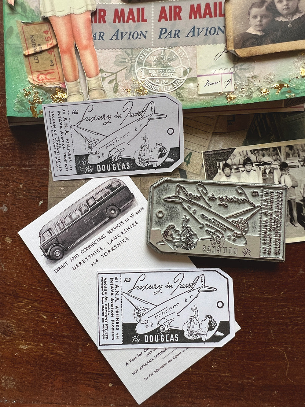 'Retro Travel Tag' Cling Rubber Stamp by Mic Moc from micmoc.com