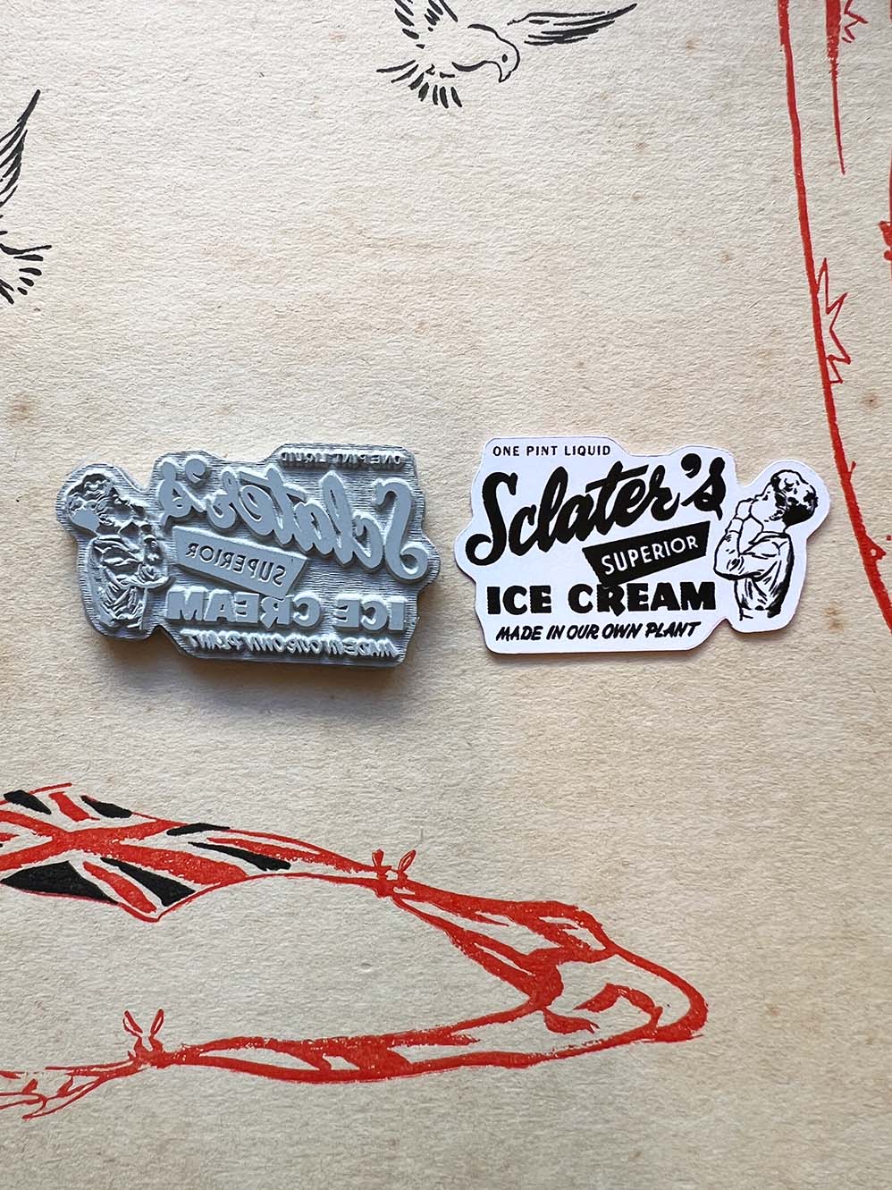 'Superior Ice-cream label' Cling Rubber Stamp by Mic Moc from micmoc.com