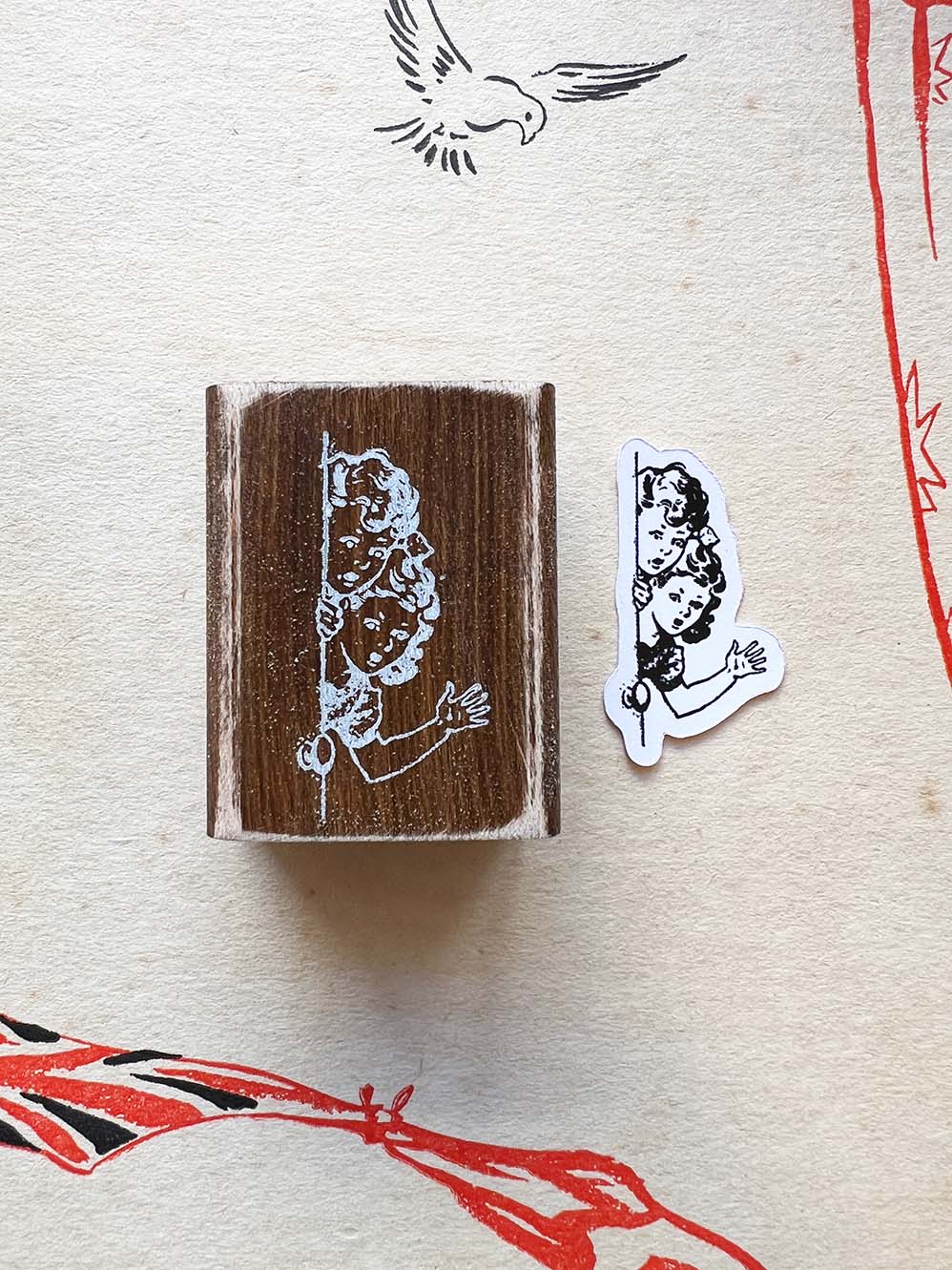 'Surprise!' Wood Mounted Rubber Stamp by Mic Moc