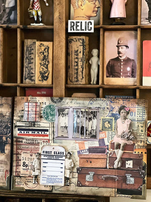 travelogue collage paper bonus kit from micmoc.com - travel junk journal