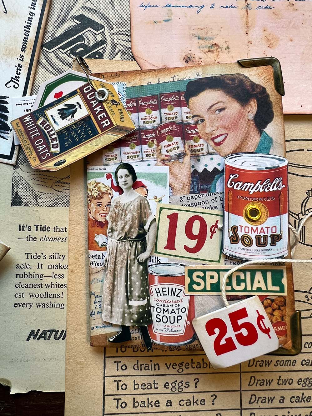 Collage Paper Kit CP011: ‘Vintage Groceries' (Bonus Pack) by micmoc.com 