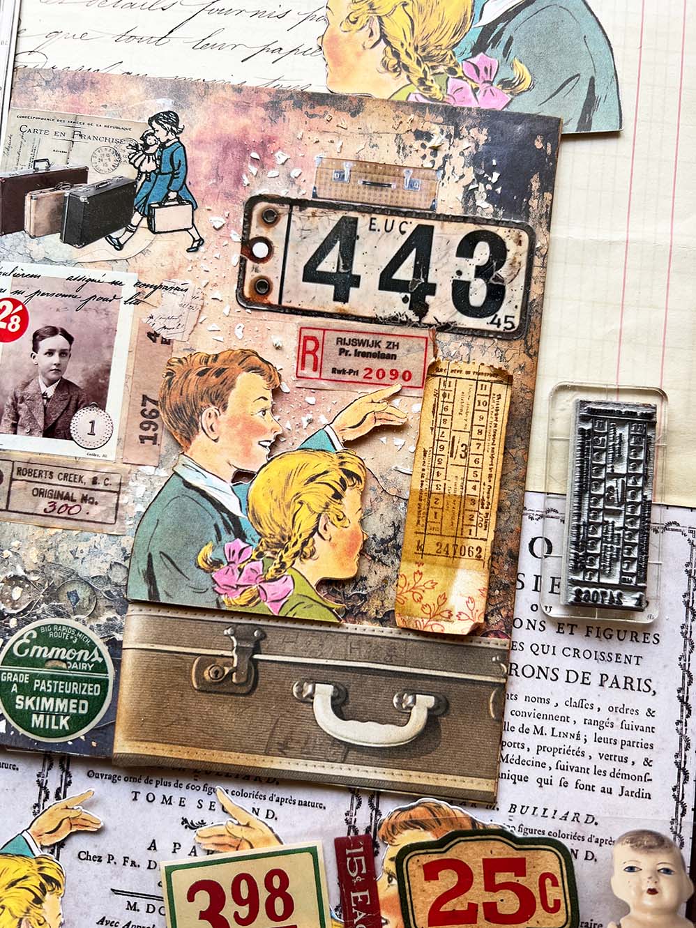 'Mini Vintage Ticket k247062' Rubber Stamp by Mic Moc from micmoc.com