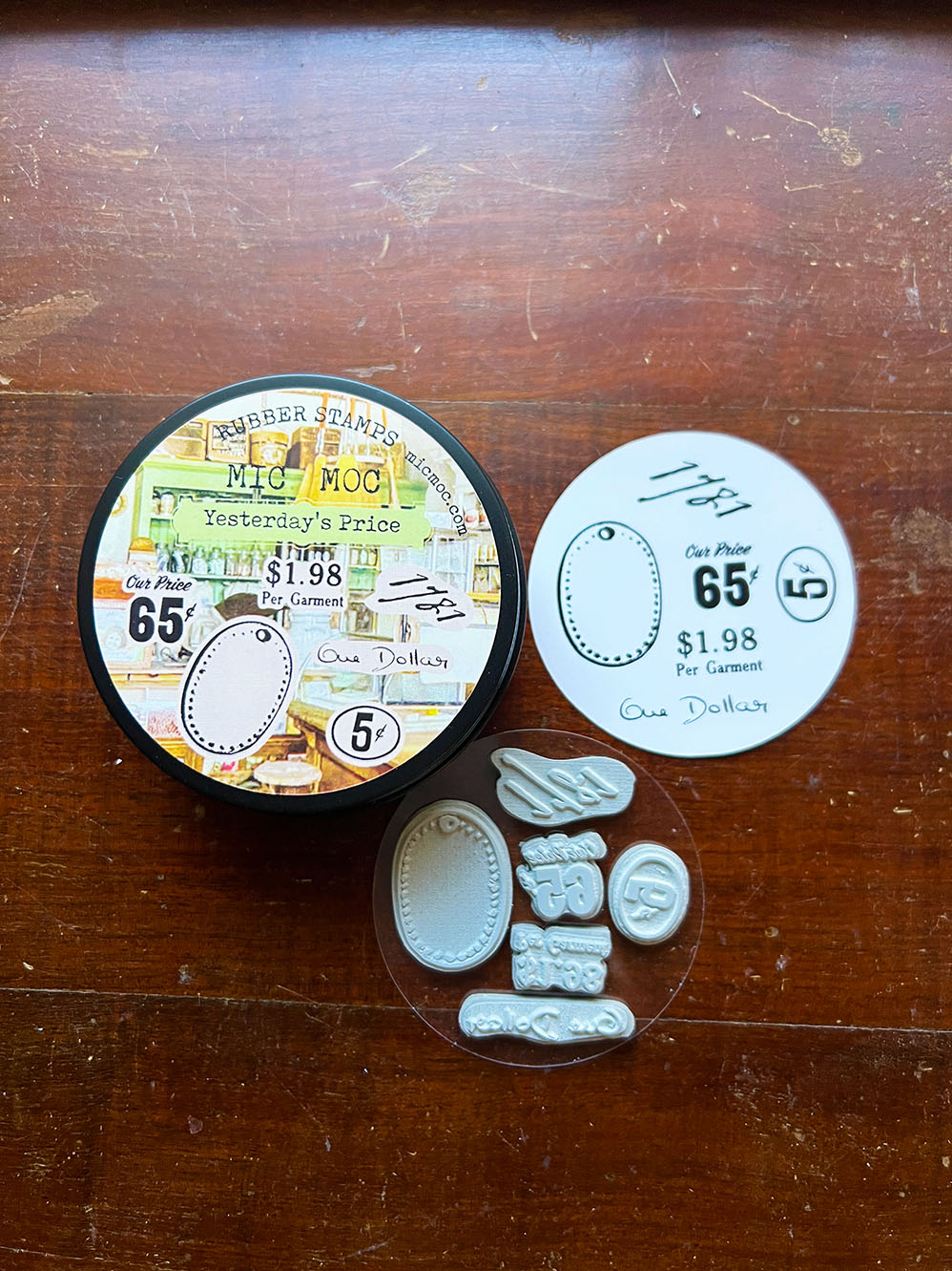 Black Tin Collection Rubber Stamps: 'Yesterday's Price' (5個)