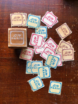 '1514 Paris' Wood Rubber Stamp by Mic Moc at micmoc.com