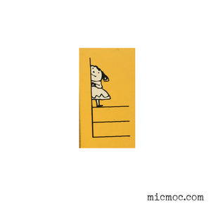 Kodomo No Kao - Fusen Stamp 'Girl Behind Door' 006 Postal Stamp  from micmoc.com at Mic Moc 