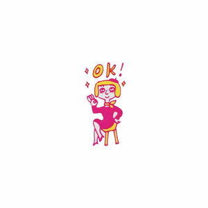 Kodomo No Kao Office Stamps - OK Lady on chair from micmoc.com at Mic Moc Curated Emporium