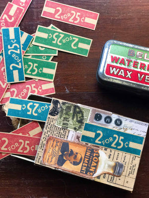'2 For 25 Retro Price' Rubber Stamp by Mic Moc (レトロ値札 hanko) from micmoc.com