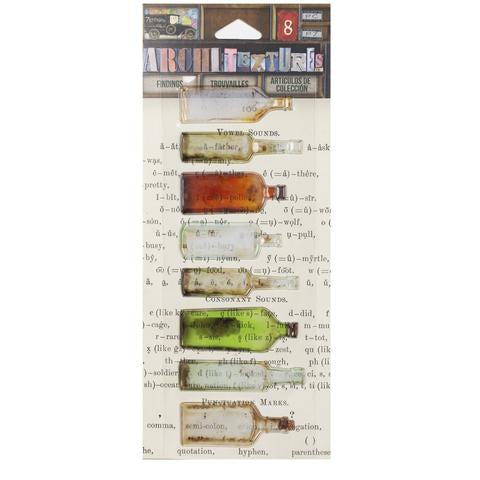 Vintage 'Found' Glass Bottles Puffy Stickers (7 Gypsies) by micmoc.com at Mic Moc