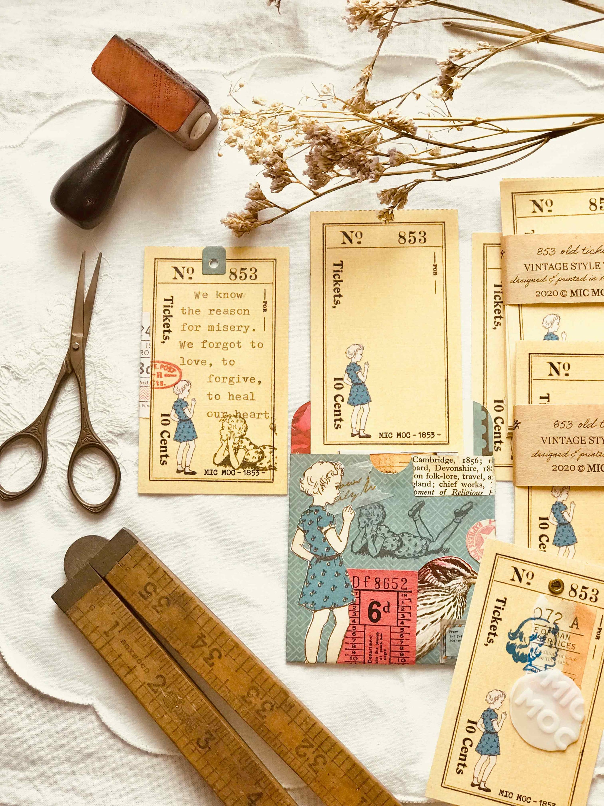 Vintage Style Tag  - VST 002 '853 Old Ticket' from micmoc.com at Mic Moc