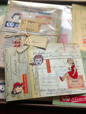 Collage Paper Kit CP004: ‘Bonjour’ (12 Pk/12 枚)紙セット「ボンジュール」by micmoc.com 