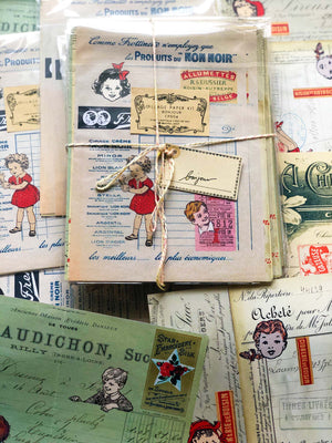 Collage Paper Kit CP004: ‘Bonjour’ (12 Pk/12 枚)紙セット「ボンジュール」by micmoc.com 