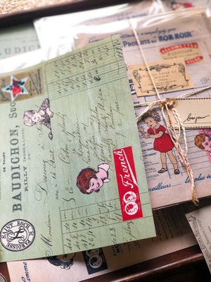 Collage Paper Kit CP004: ‘Bonjour’ (12 Pk/12 枚)紙セット「ボンジュール」by micmoc.com 