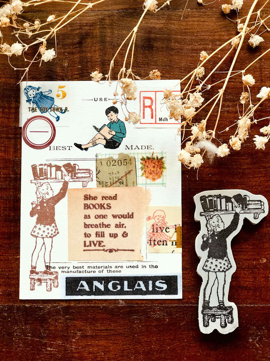 'Bookshelf' Rubber Stamp by Mic Moc ('本棚' hanko) from micmoc.com