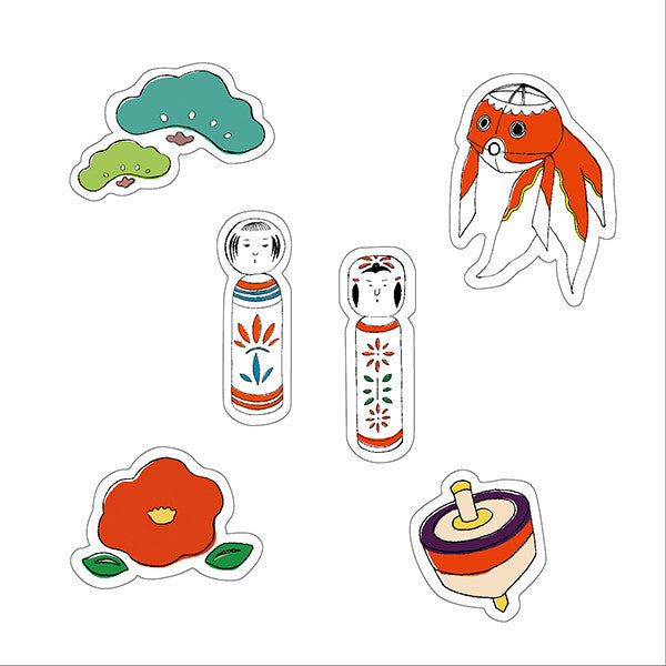 Wawomon Boxed Sticker Set - Kokeshi Dolls