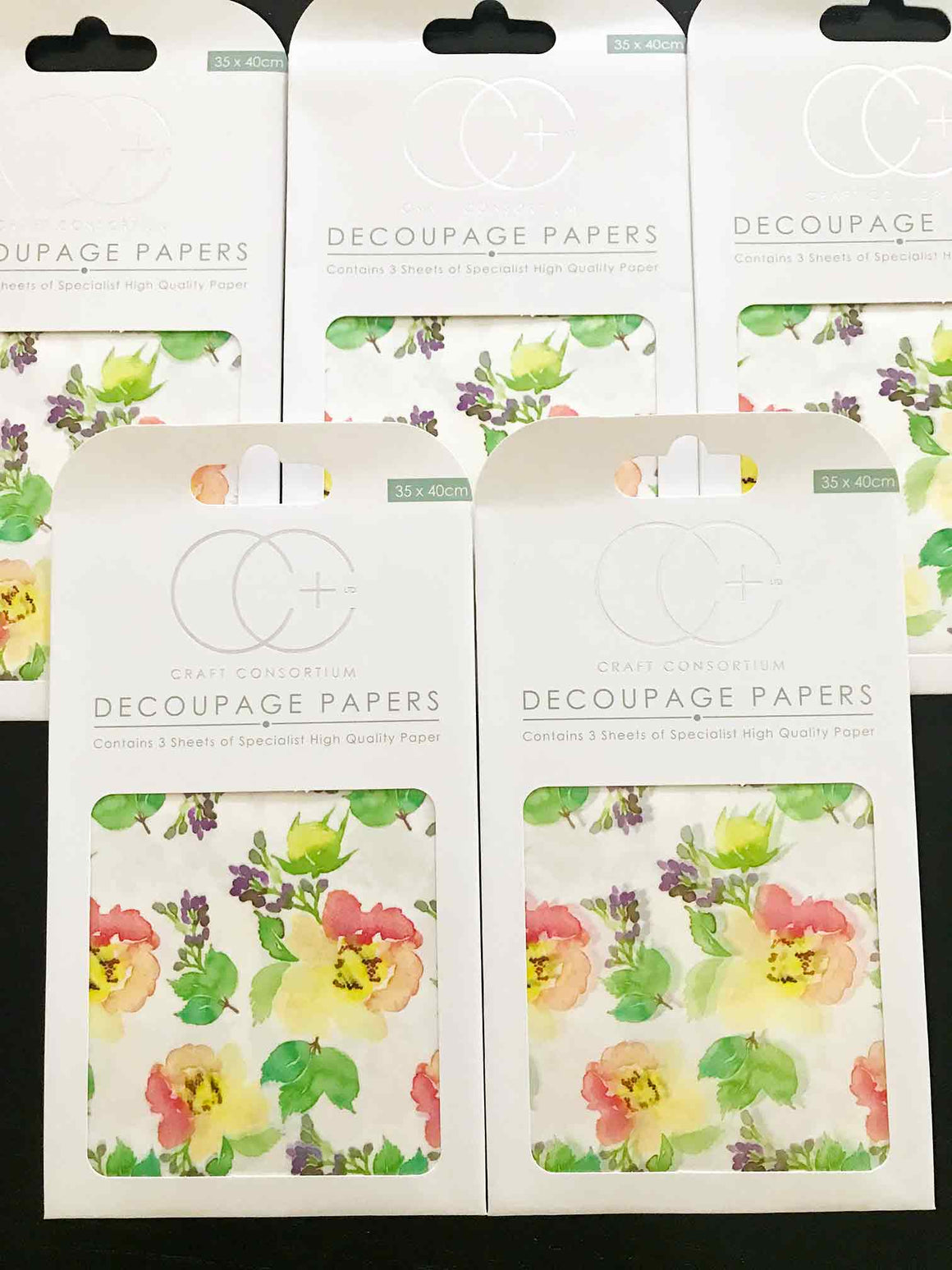 'First Bloom' retro flowers Decoupage Paper - Craft Consortium from micmoc.com