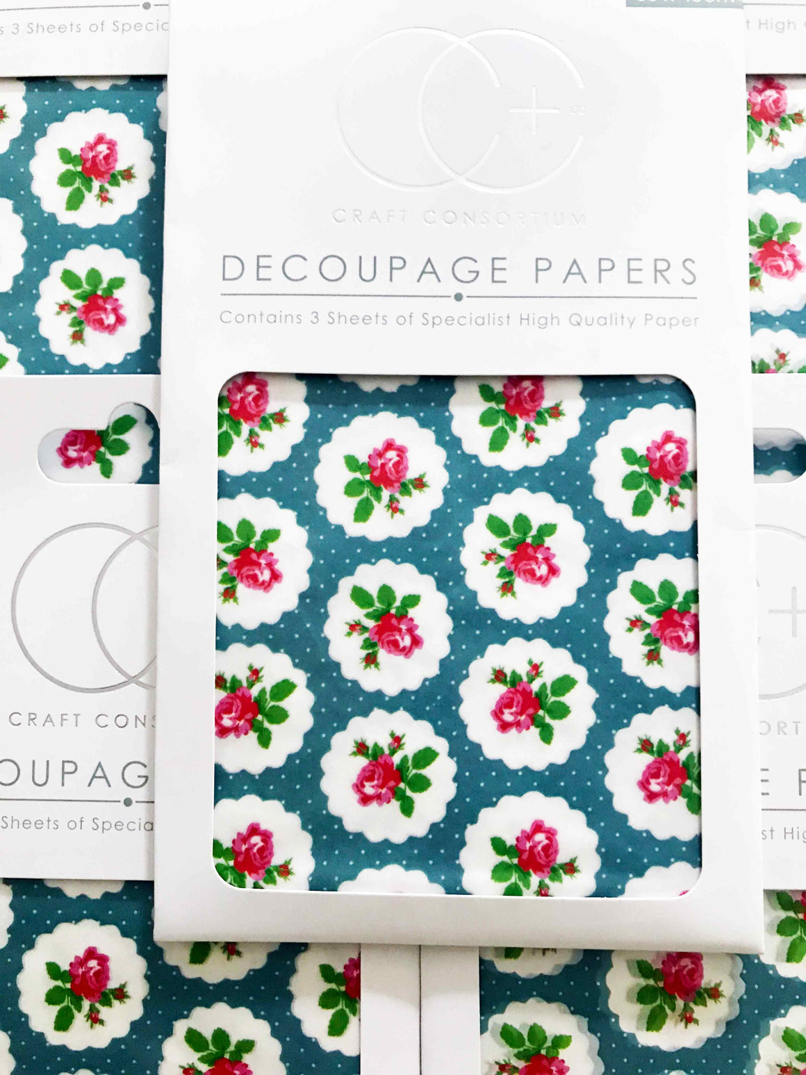 'Rose Dot Repeat' Tanya Whelan retro flowers Decoupage Paper - Craft Consortium from micmoc.com