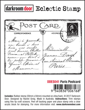 Darkroom Door Cling-Mount Eclectic Stamp - Paris Postcard at micmoc.com at Mic Moc