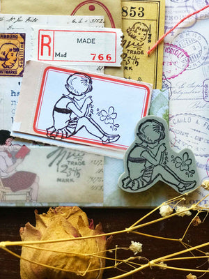 ‘Daisy Chain’ (flower girl series) Rubber Stamp by Mic Moc (デイジーチェーン) from micmoc.com